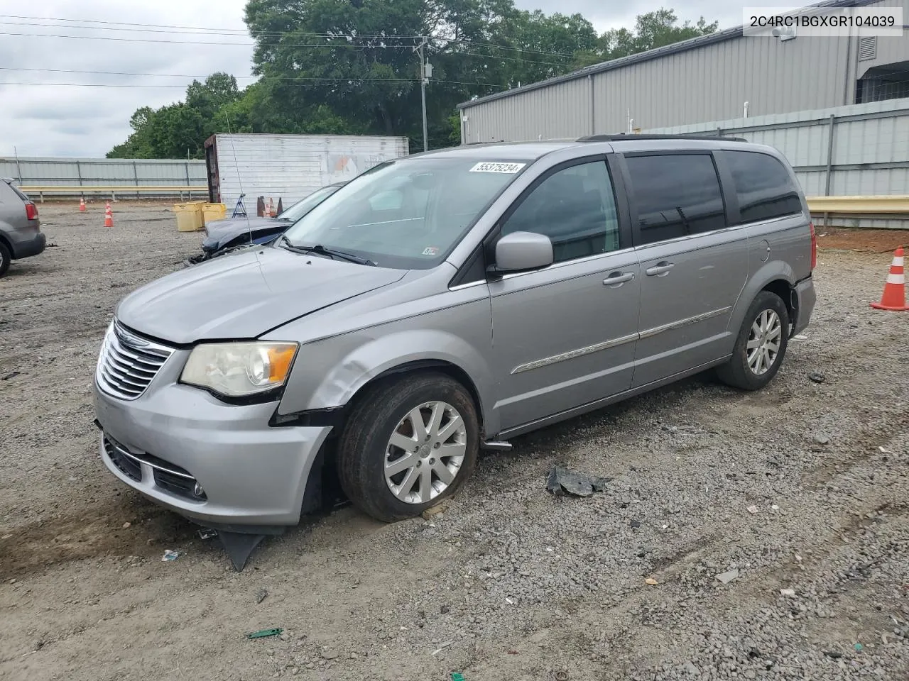 2016 Chrysler Town & Country Touring VIN: 2C4RC1BGXGR104039 Lot: 61191854