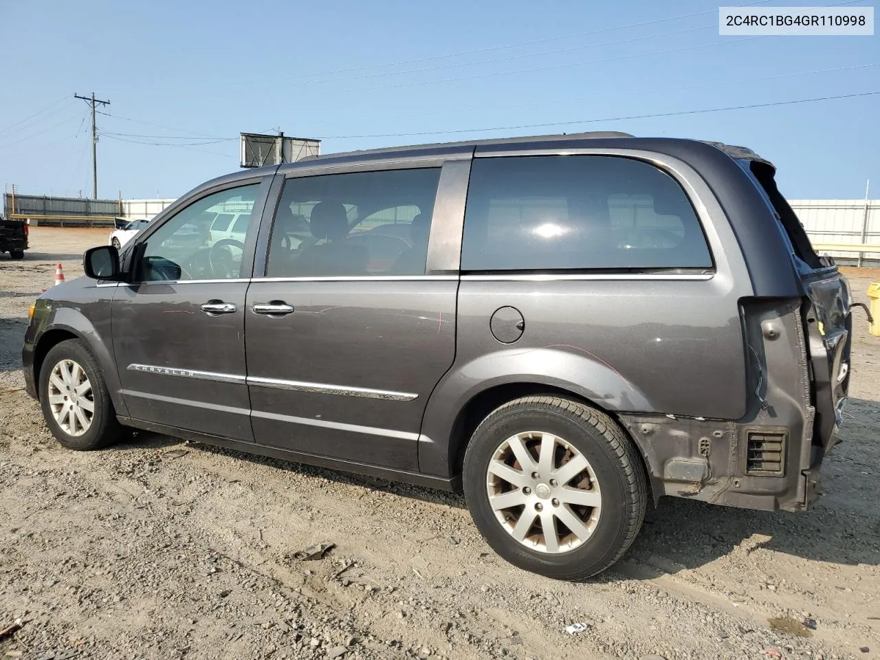 2016 Chrysler Town & Country Touring VIN: 2C4RC1BG4GR110998 Lot: 69423924