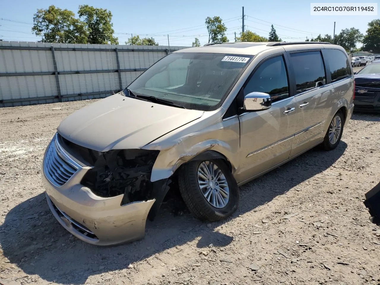 2016 Chrysler Town & Country Touring L VIN: 2C4RC1CG7GR119452 Lot: 71441774