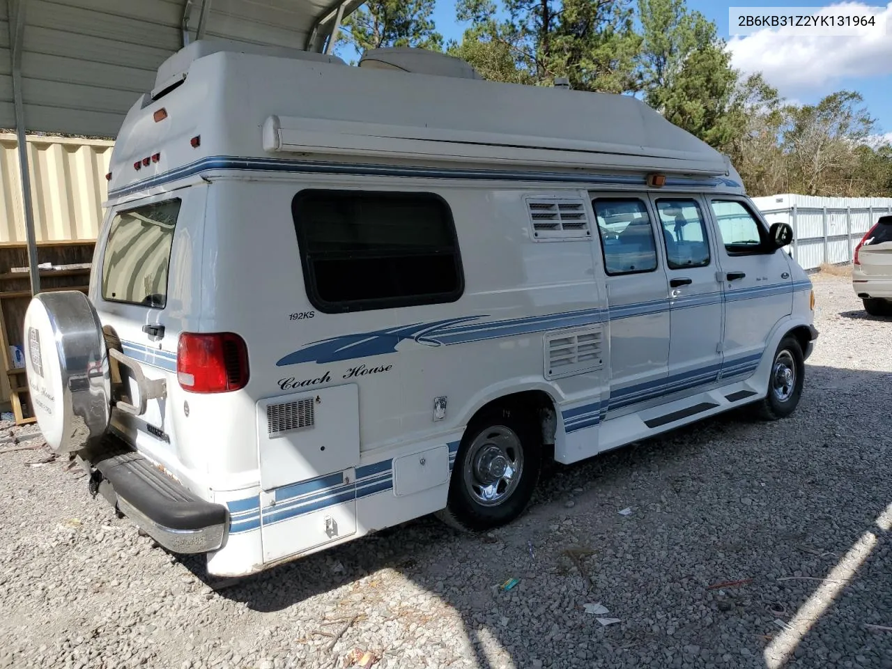 2000 Dodge Ram Van B3500 VIN: 2B6KB31Z2YK131964 Lot: 76334764