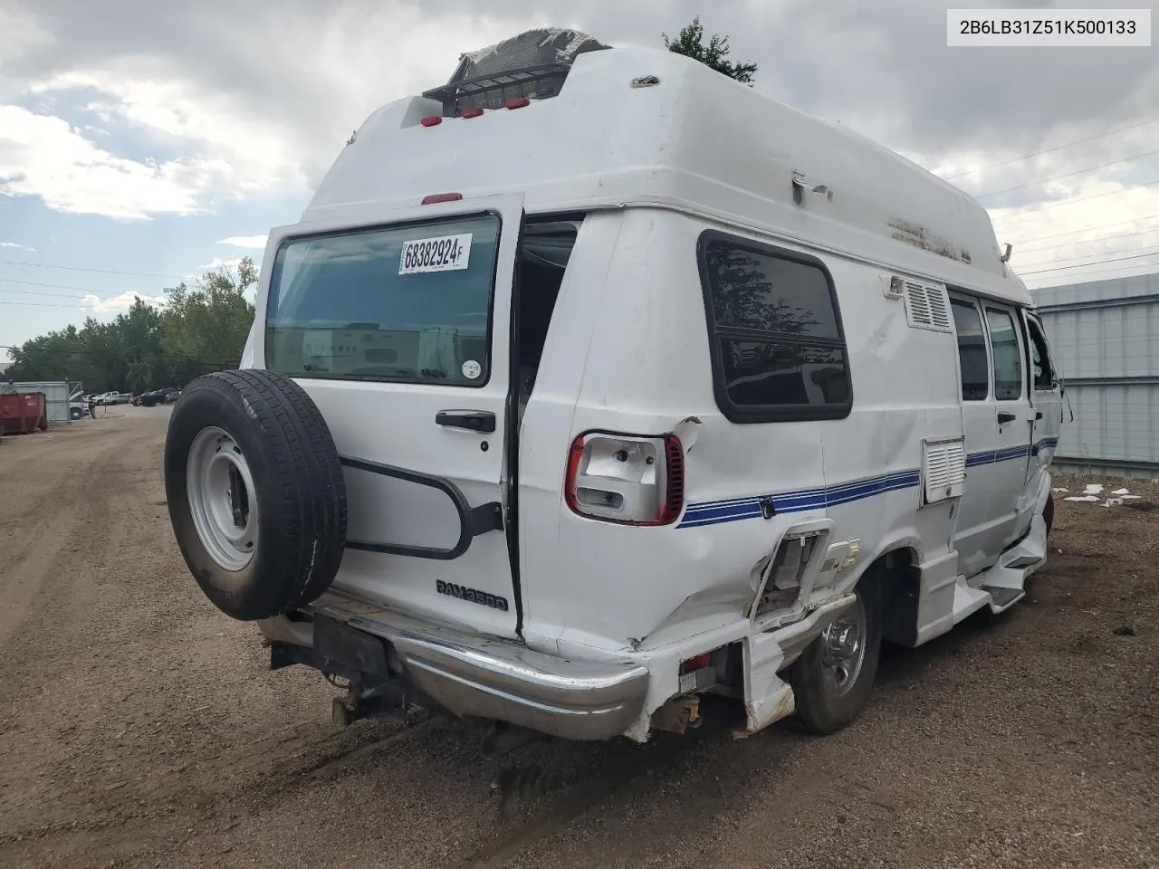 2001 Dodge Ram Van B350 VIN: 2B6LB31Z51K500133 Lot: 68382924