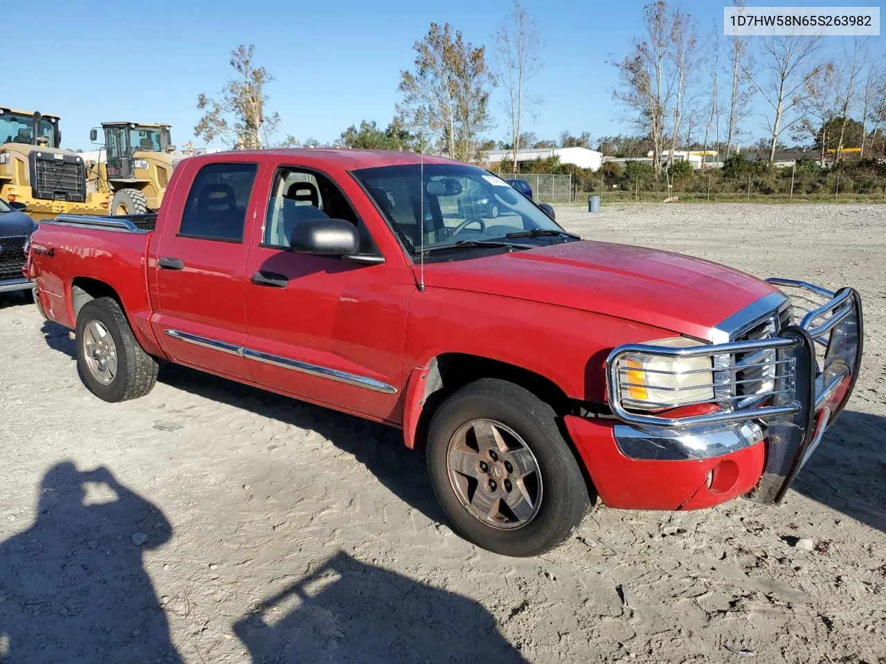 2005 Dodge Dakota Quad Laramie VIN: 1D7HW58N65S263982 Lot: 77470884