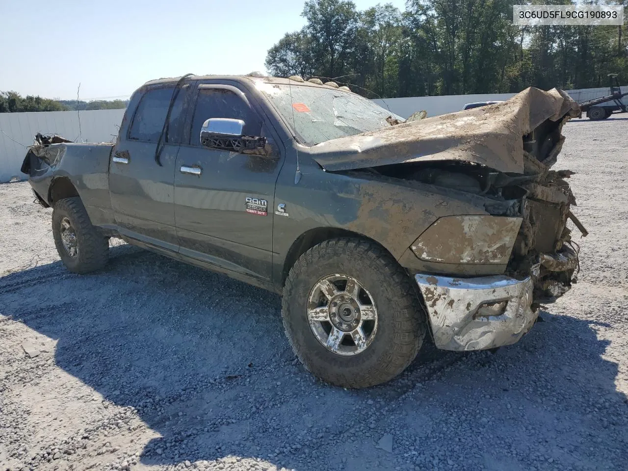 2012 Dodge Ram 2500 Laramie VIN: 3C6UD5FL9CG190893 Lot: 74118554