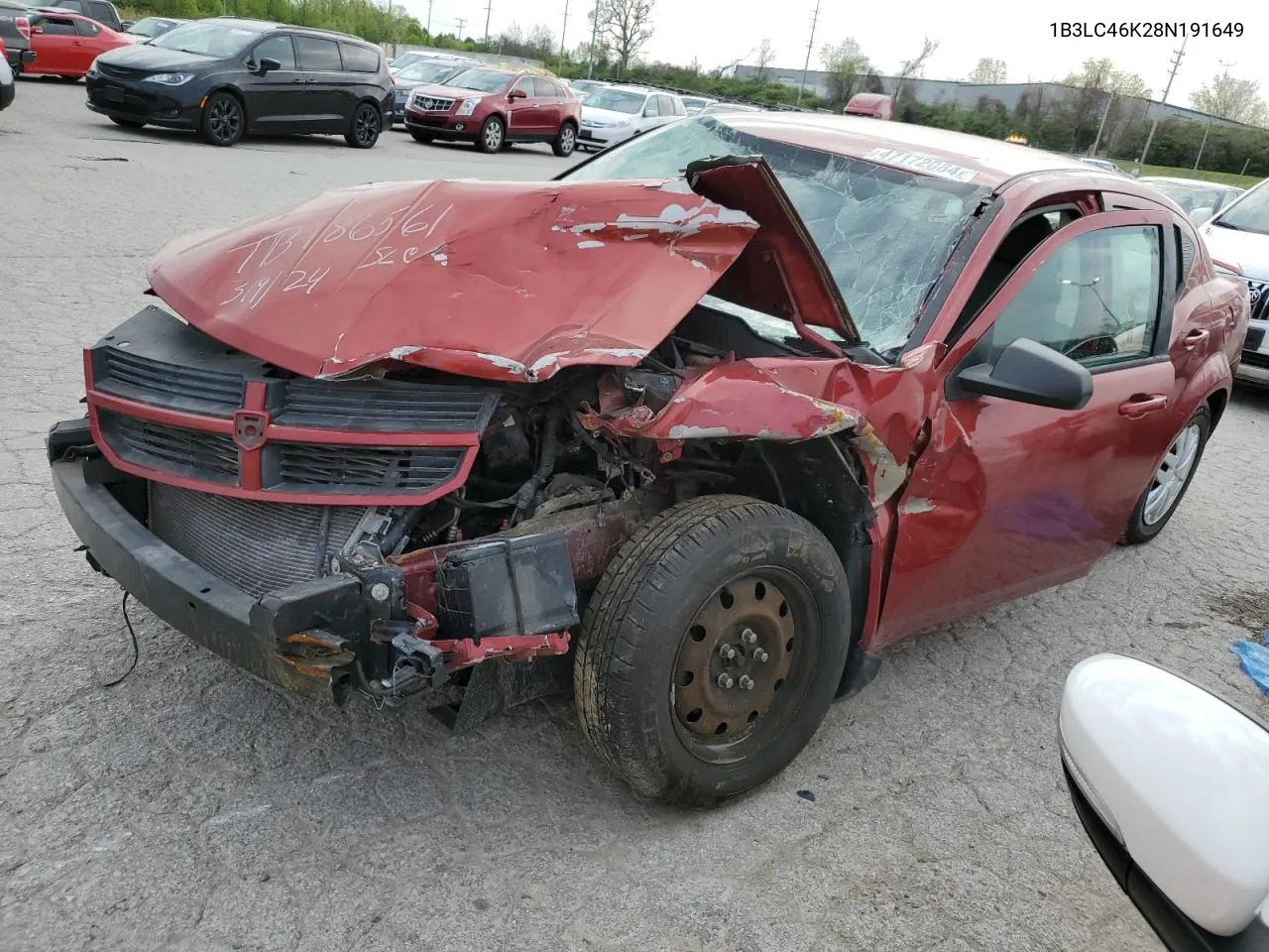 2008 Dodge Avenger Se VIN: 1B3LC46K28N191649 Lot: 47172084