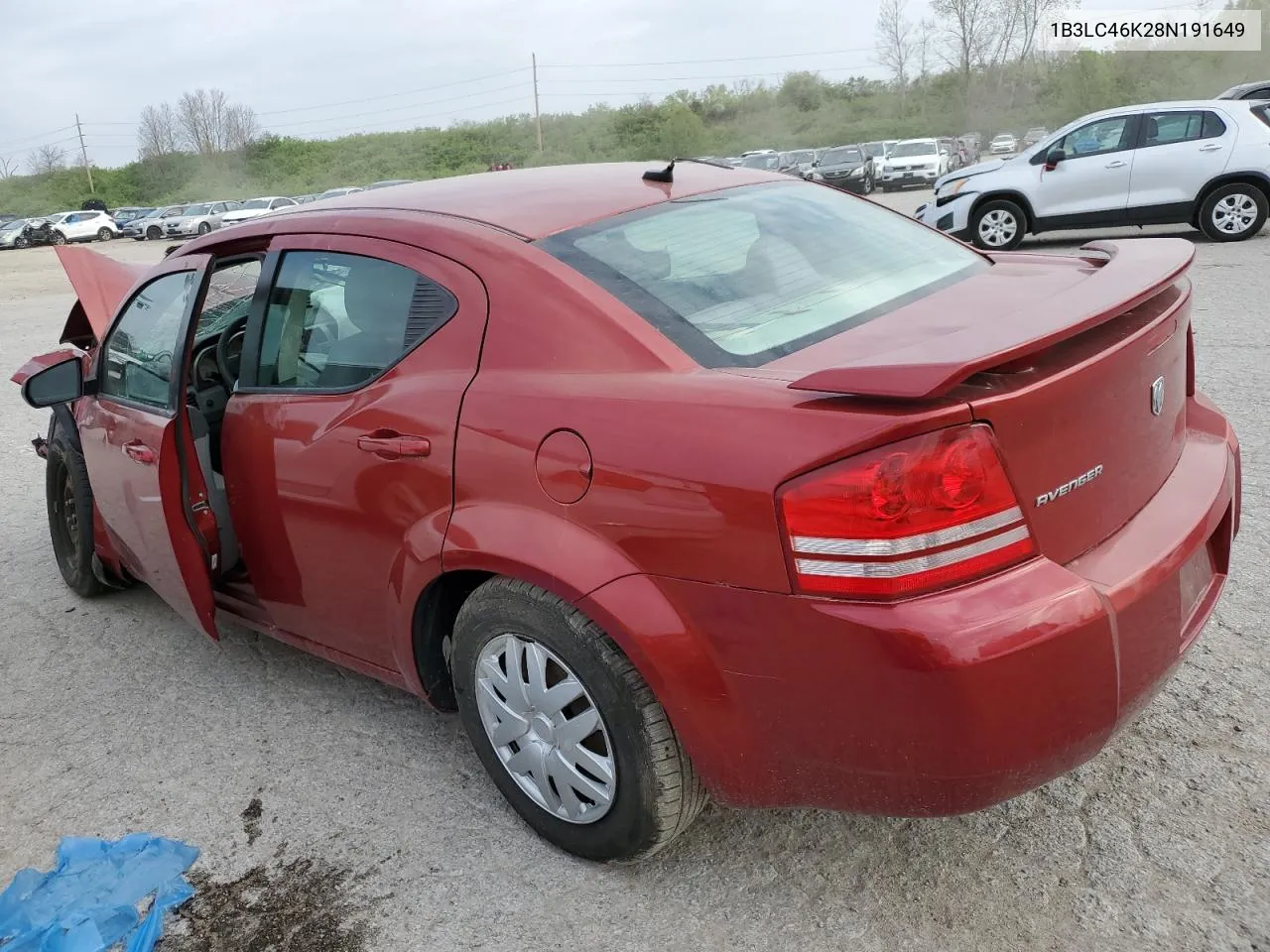 2008 Dodge Avenger Se VIN: 1B3LC46K28N191649 Lot: 47172084