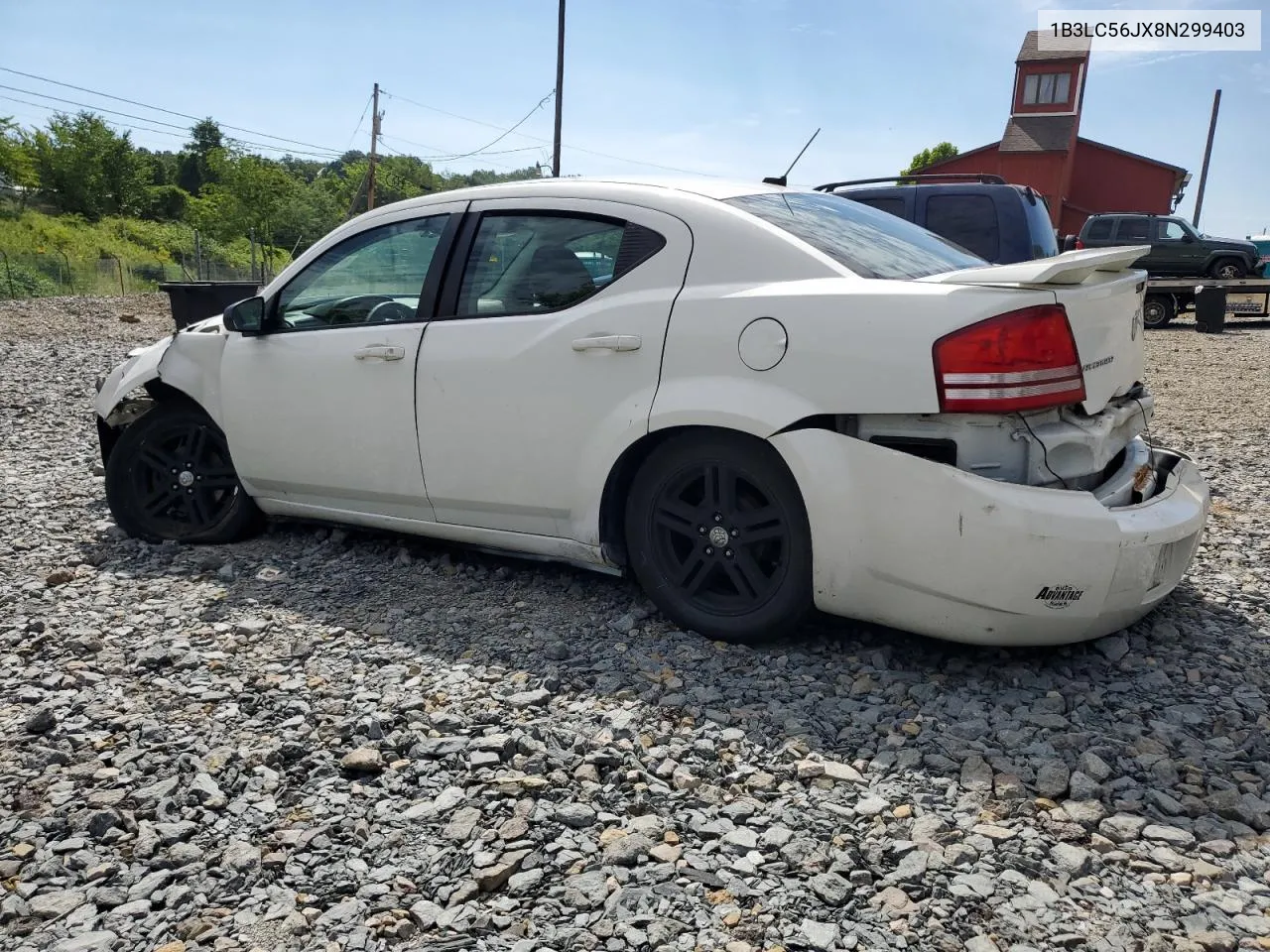 2008 Dodge Avenger Sxt VIN: 1B3LC56JX8N299403 Lot: 60593534