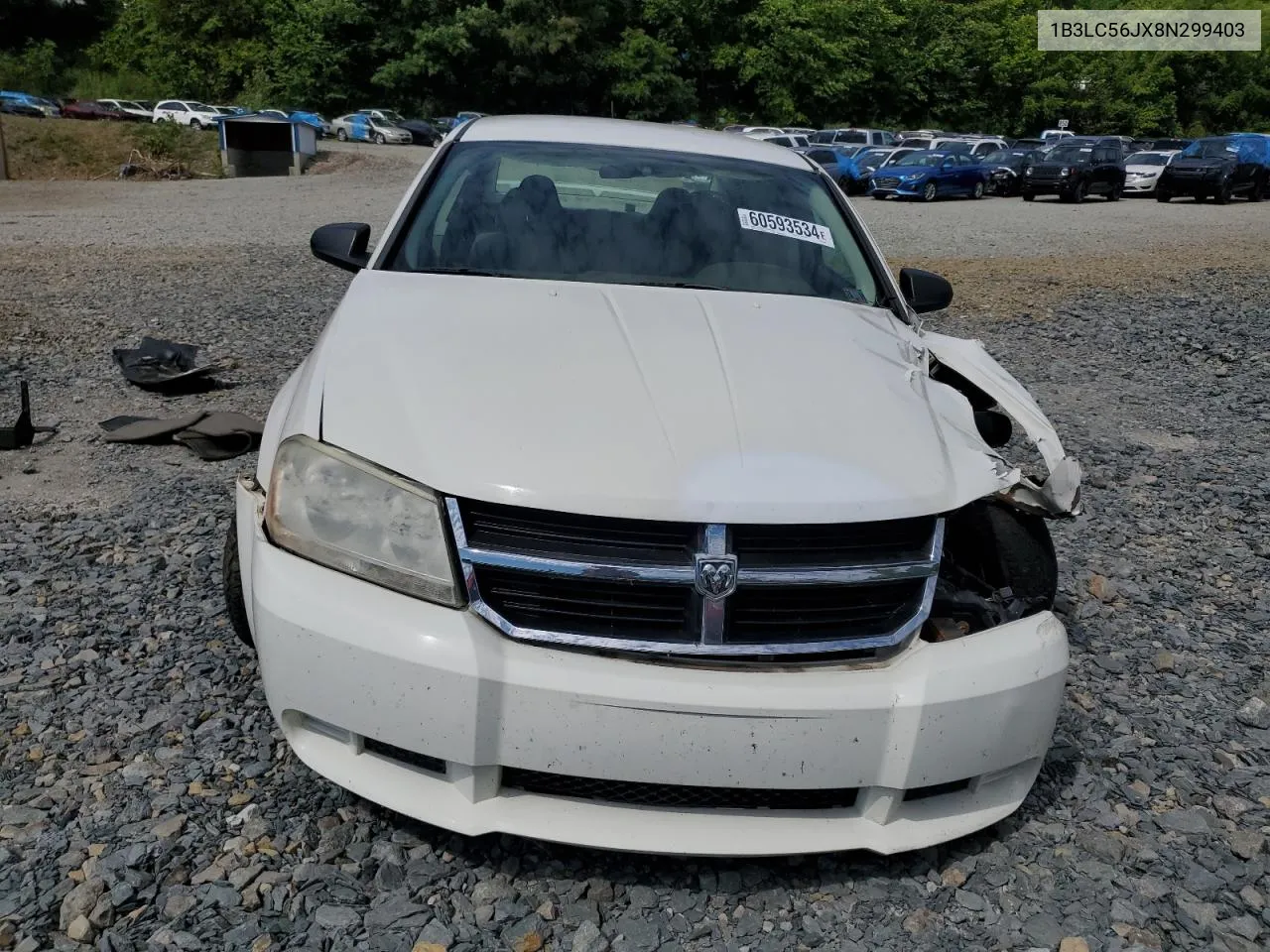 2008 Dodge Avenger Sxt VIN: 1B3LC56JX8N299403 Lot: 60593534