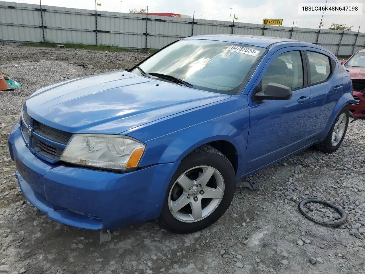 2008 Dodge Avenger Se VIN: 1B3LC46K48N647098 Lot: 64782024