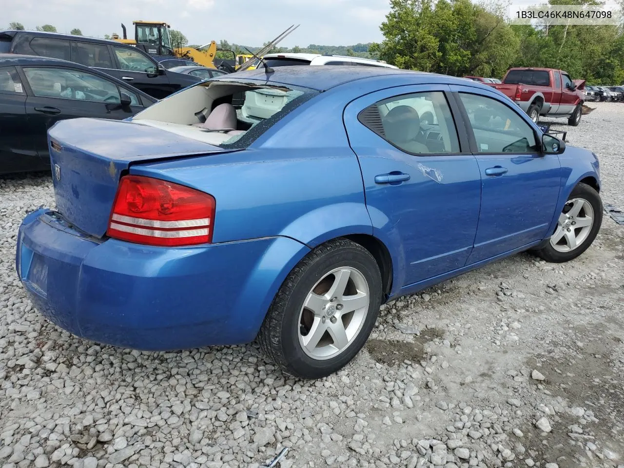 2008 Dodge Avenger Se VIN: 1B3LC46K48N647098 Lot: 64782024