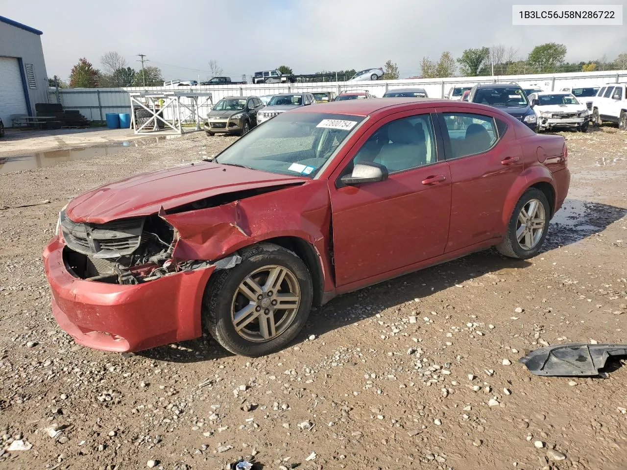 2008 Dodge Avenger Sxt VIN: 1B3LC56J58N286722 Lot: 72800754