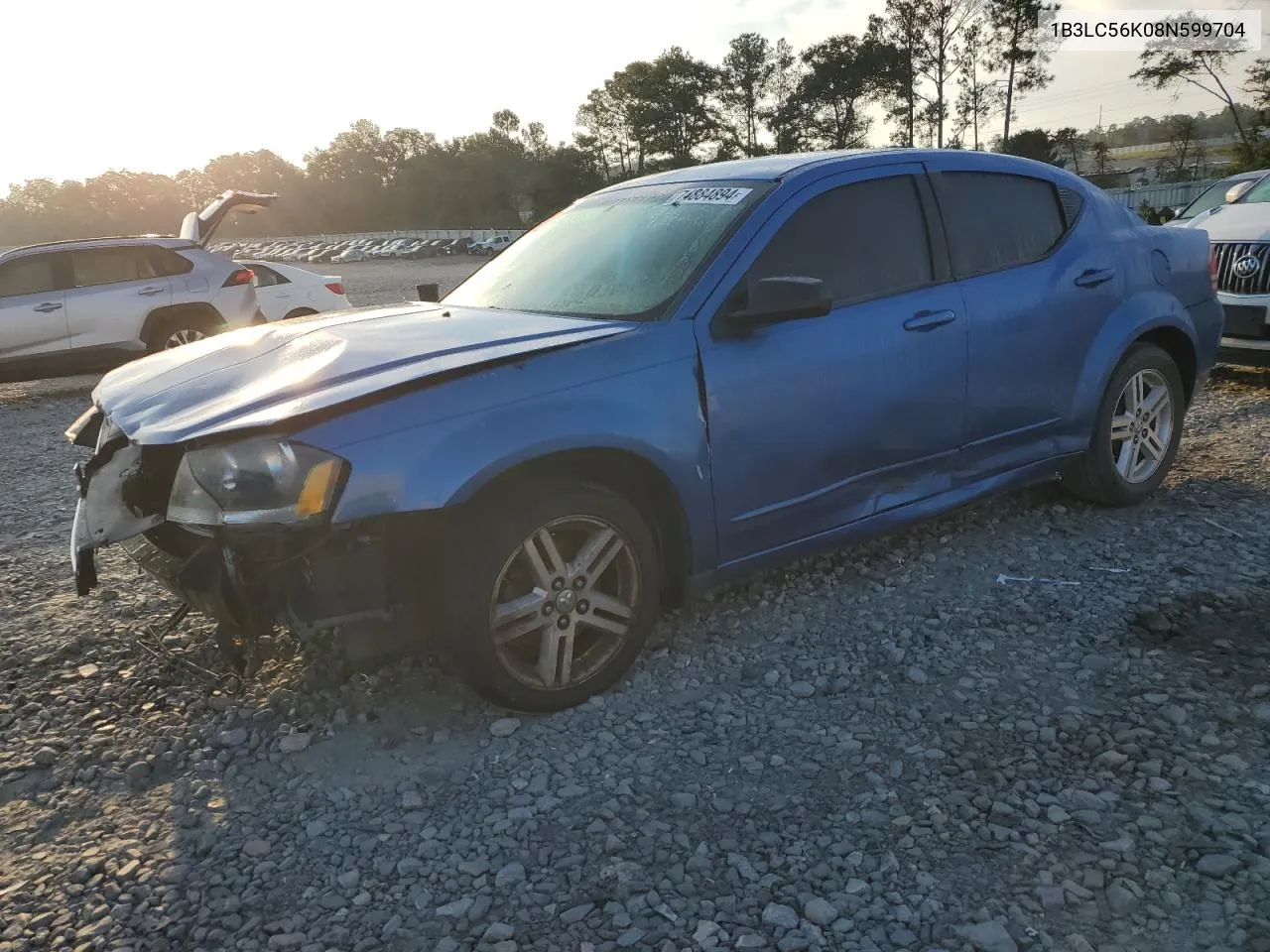 2008 Dodge Avenger Sxt VIN: 1B3LC56K08N599704 Lot: 74884894