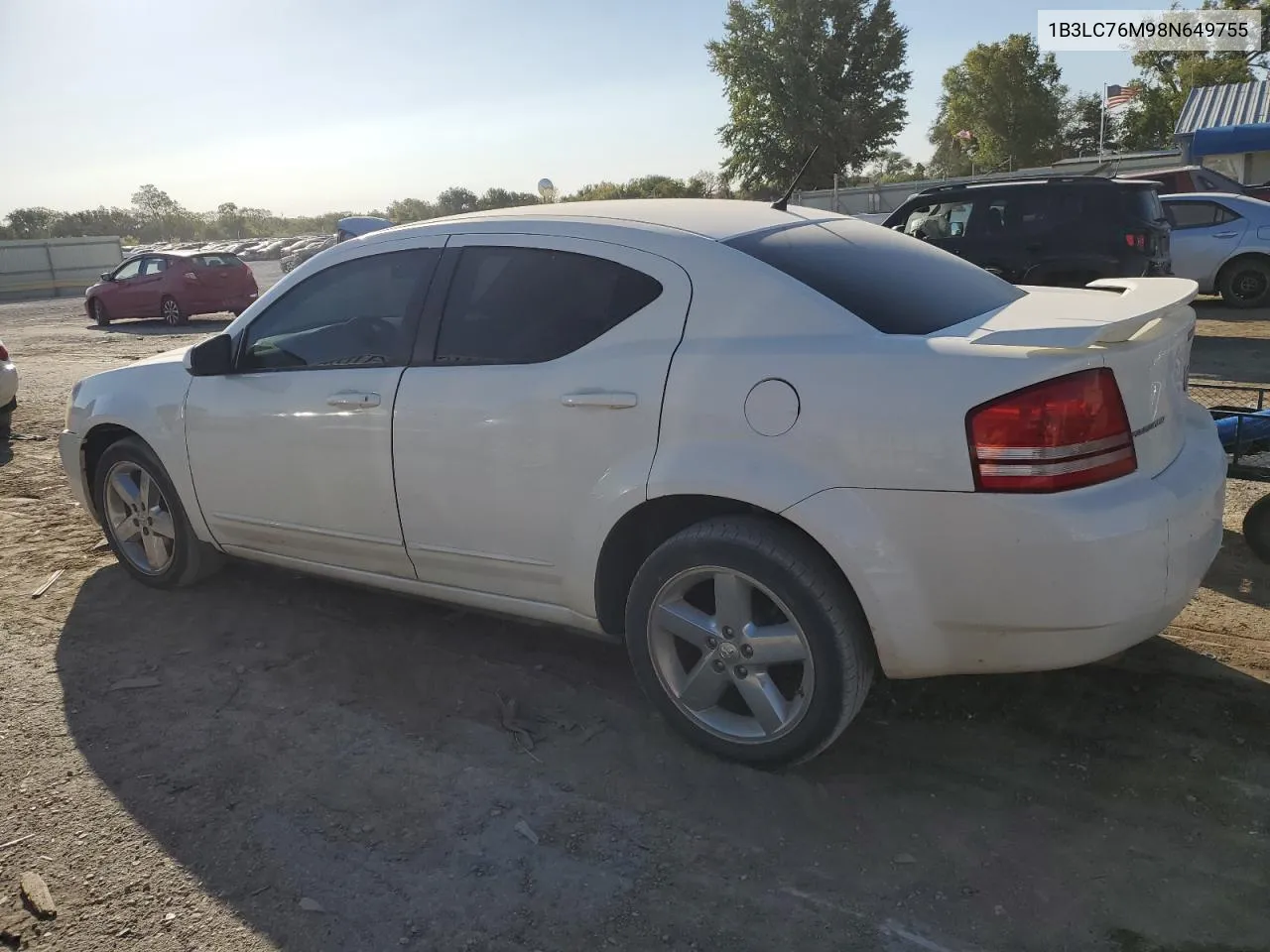 2008 Dodge Avenger R/T VIN: 1B3LC76M98N649755 Lot: 75828004