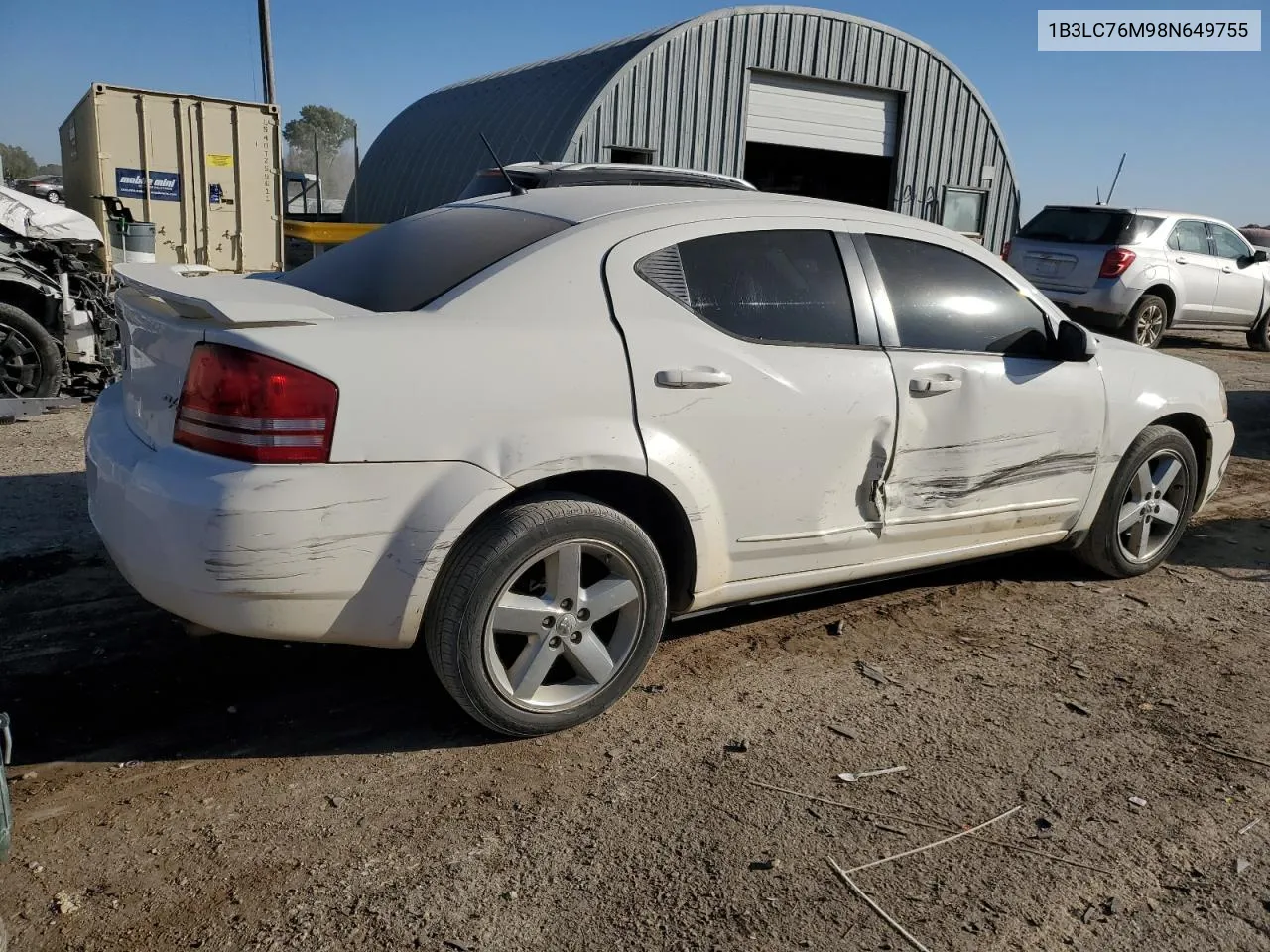 2008 Dodge Avenger R/T VIN: 1B3LC76M98N649755 Lot: 75828004