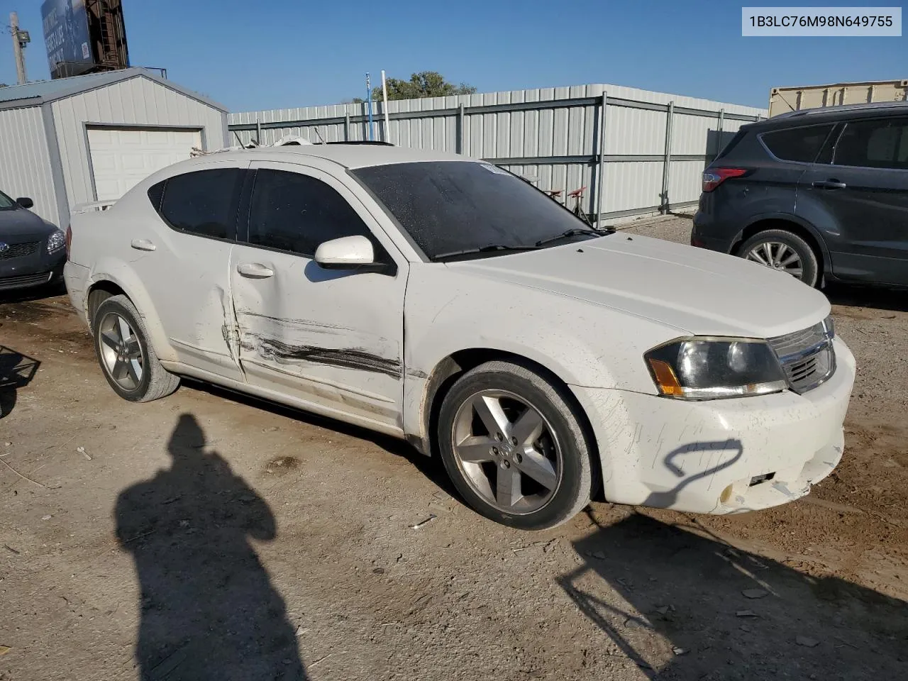 2008 Dodge Avenger R/T VIN: 1B3LC76M98N649755 Lot: 75828004