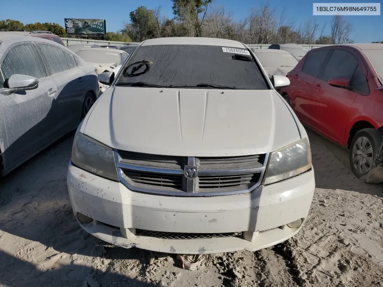 2008 Dodge Avenger R/T VIN: 1B3LC76M98N649755 Lot: 75828004