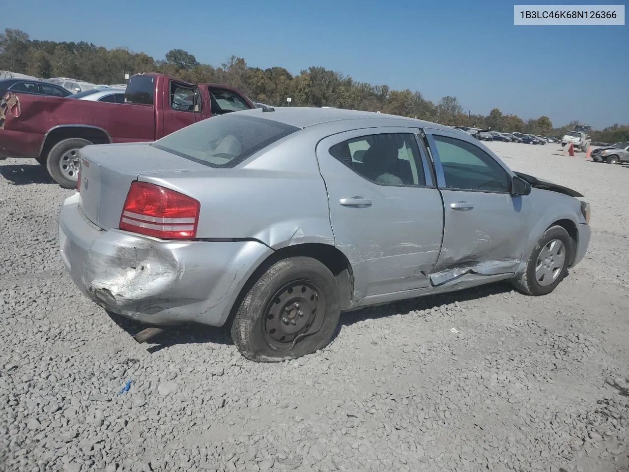 2008 Dodge Avenger Se VIN: 1B3LC46K68N126366 Lot: 78004734