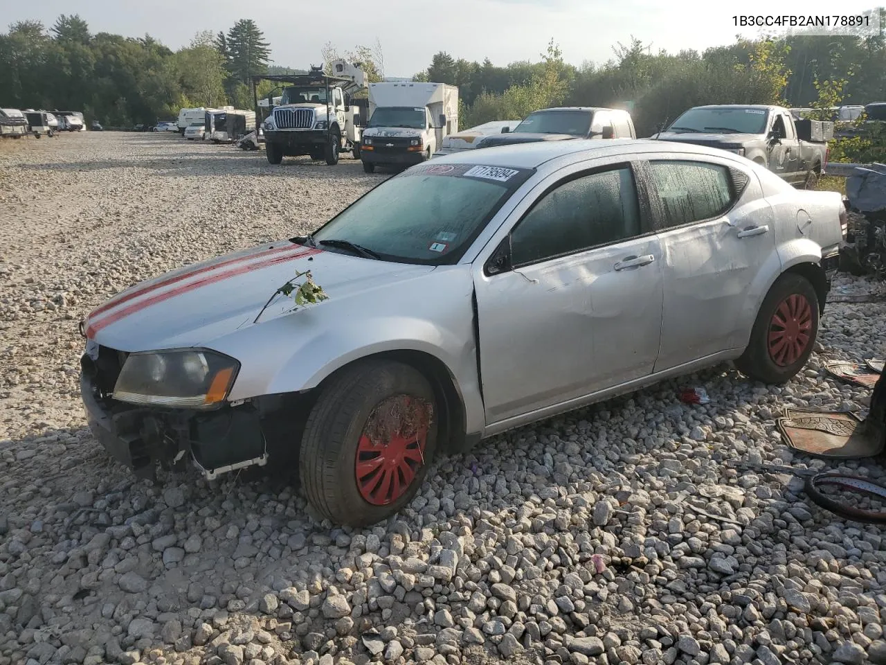 2010 Dodge Avenger Sxt VIN: 1B3CC4FB2AN178891 Lot: 71795094