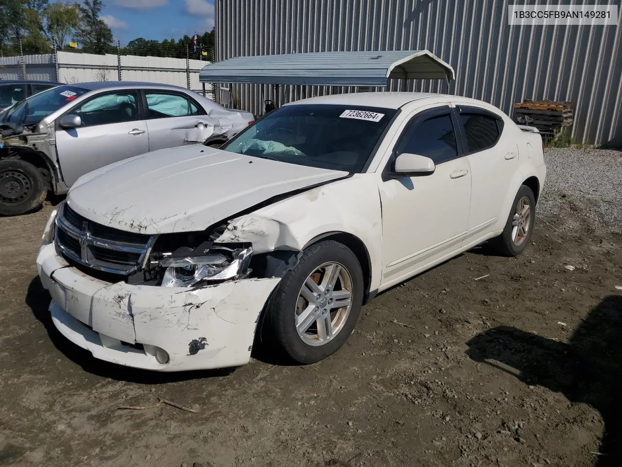 2010 Dodge Avenger R/T VIN: 1B3CC5FB9AN149281 Lot: 72362664