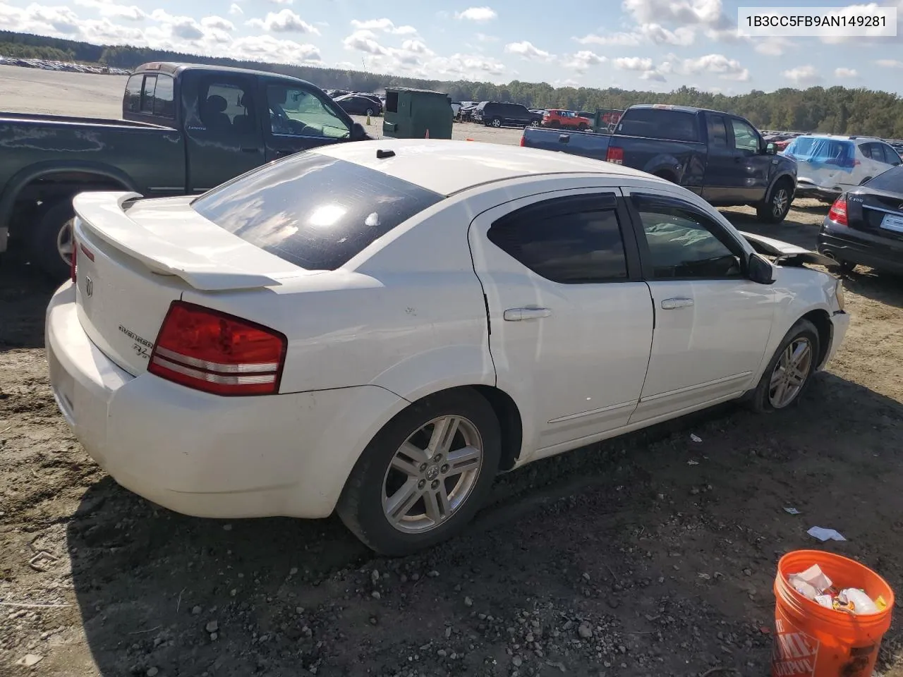 2010 Dodge Avenger R/T VIN: 1B3CC5FB9AN149281 Lot: 72362664