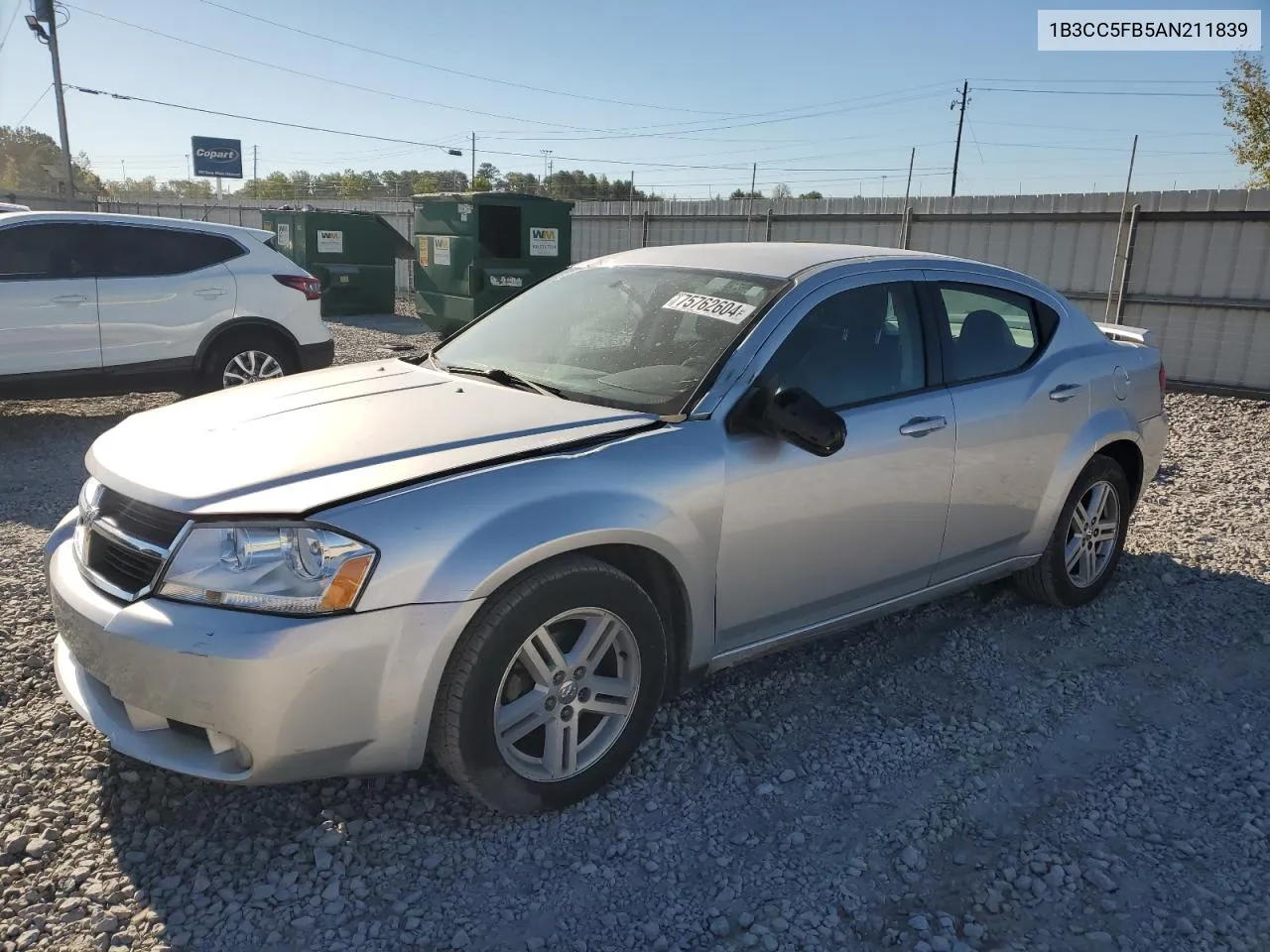 2010 Dodge Avenger R/T VIN: 1B3CC5FB5AN211839 Lot: 75762604