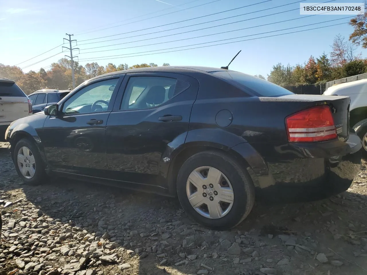 2010 Dodge Avenger Sxt VIN: 1B3CC4FB3AN170248 Lot: 77634754