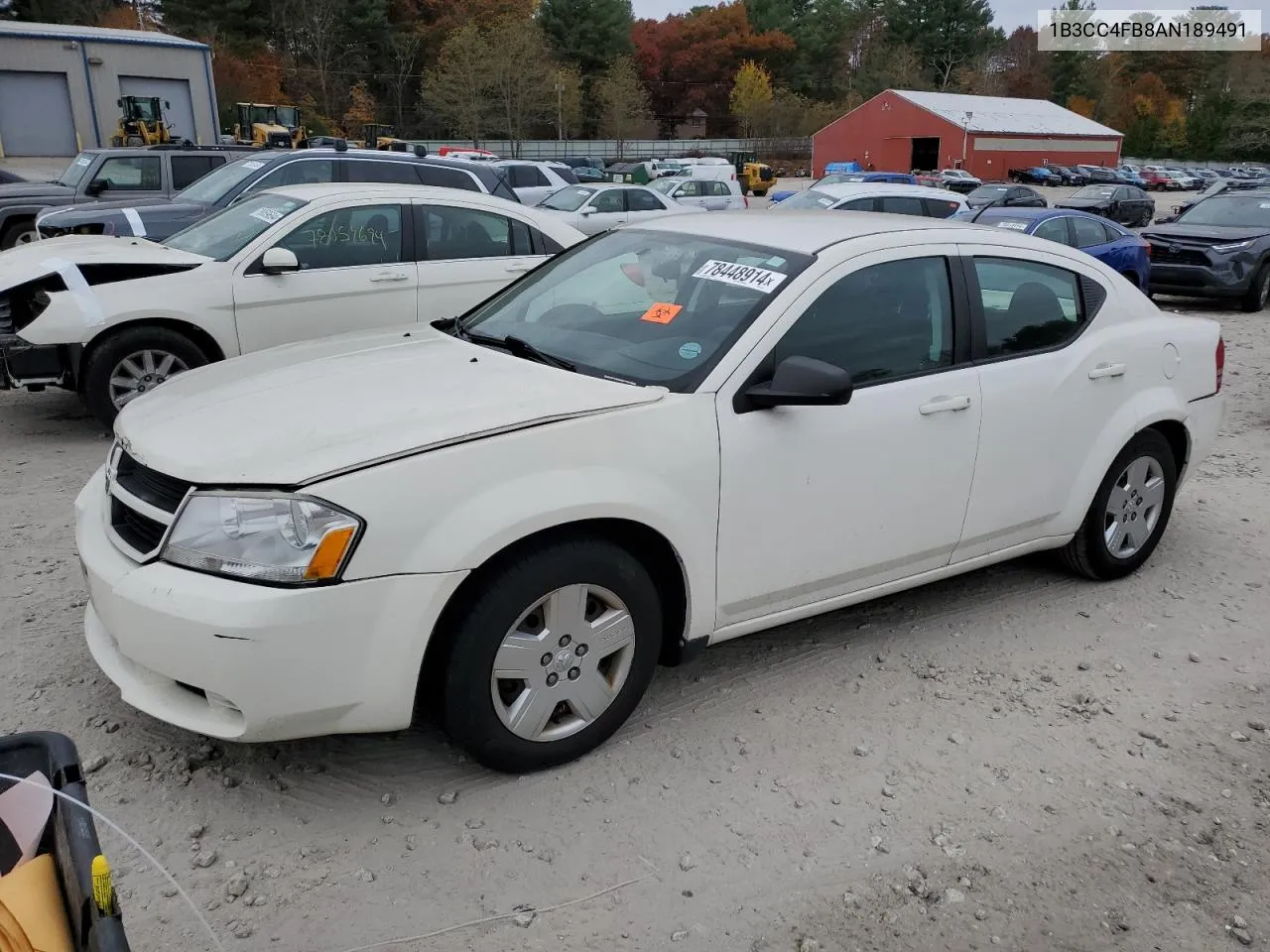 2010 Dodge Avenger Sxt VIN: 1B3CC4FB8AN189491 Lot: 78448914