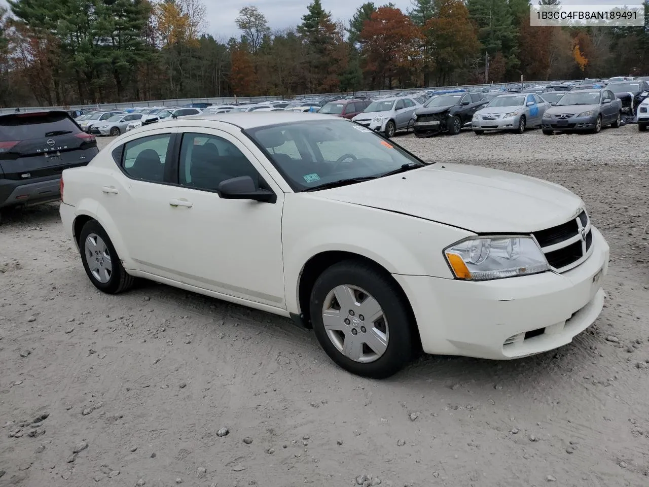 2010 Dodge Avenger Sxt VIN: 1B3CC4FB8AN189491 Lot: 78448914