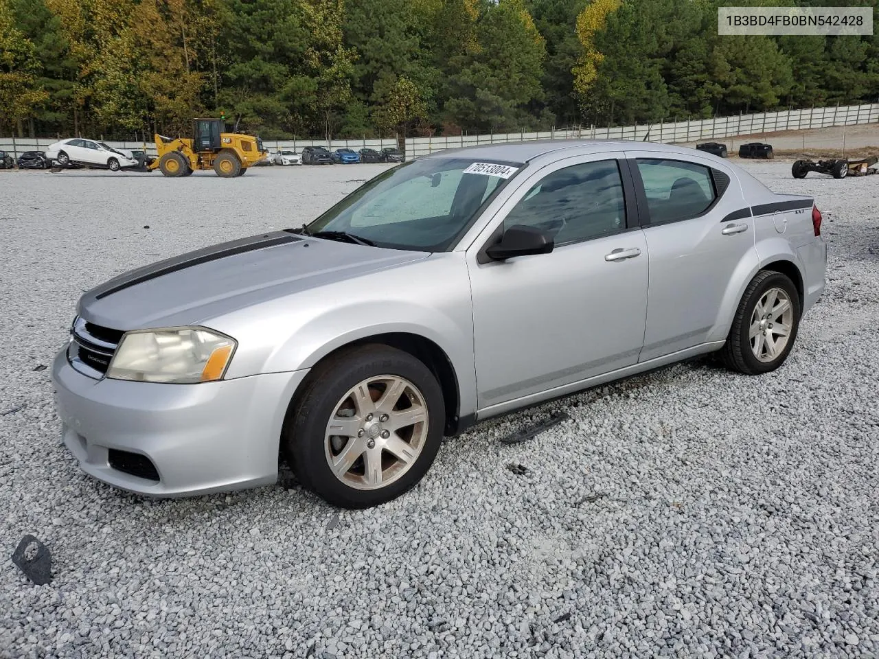 2011 Dodge Avenger Express VIN: 1B3BD4FB0BN542428 Lot: 70513004