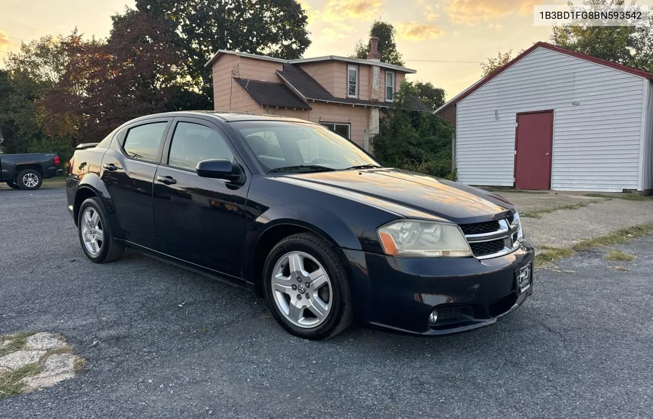 2011 Dodge Avenger Mainstreet VIN: 1B3BD1FG8BN593542 Lot: 71025294