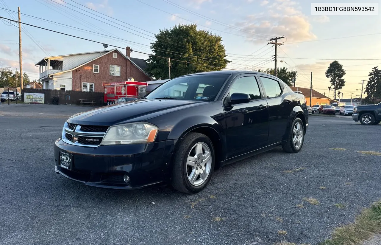 2011 Dodge Avenger Mainstreet VIN: 1B3BD1FG8BN593542 Lot: 71025294