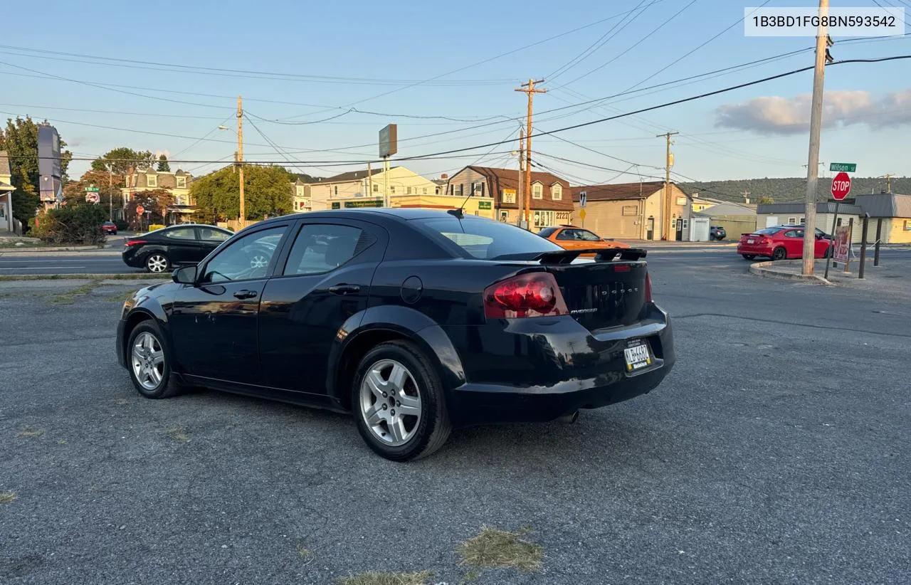 2011 Dodge Avenger Mainstreet VIN: 1B3BD1FG8BN593542 Lot: 71025294