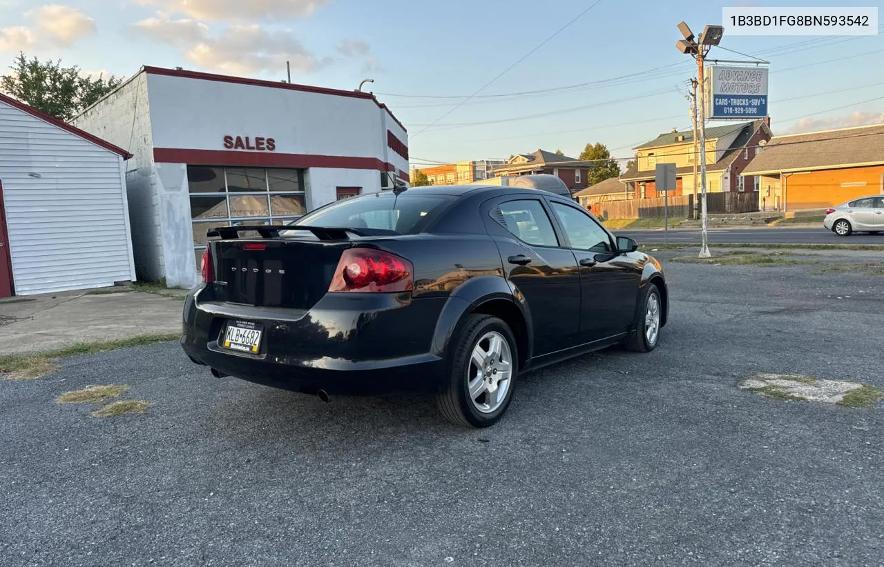 2011 Dodge Avenger Mainstreet VIN: 1B3BD1FG8BN593542 Lot: 71025294