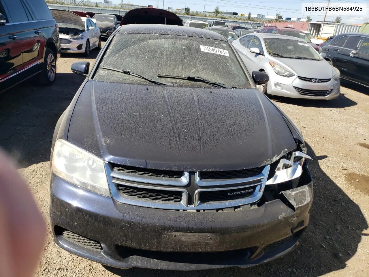 2011 Dodge Avenger Mainstreet VIN: 1B3BD1FB6BN584925 Lot: 74540164