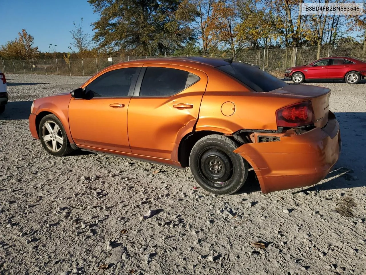 2011 Dodge Avenger Express VIN: 1B3BD4FB2BN583546 Lot: 76861684