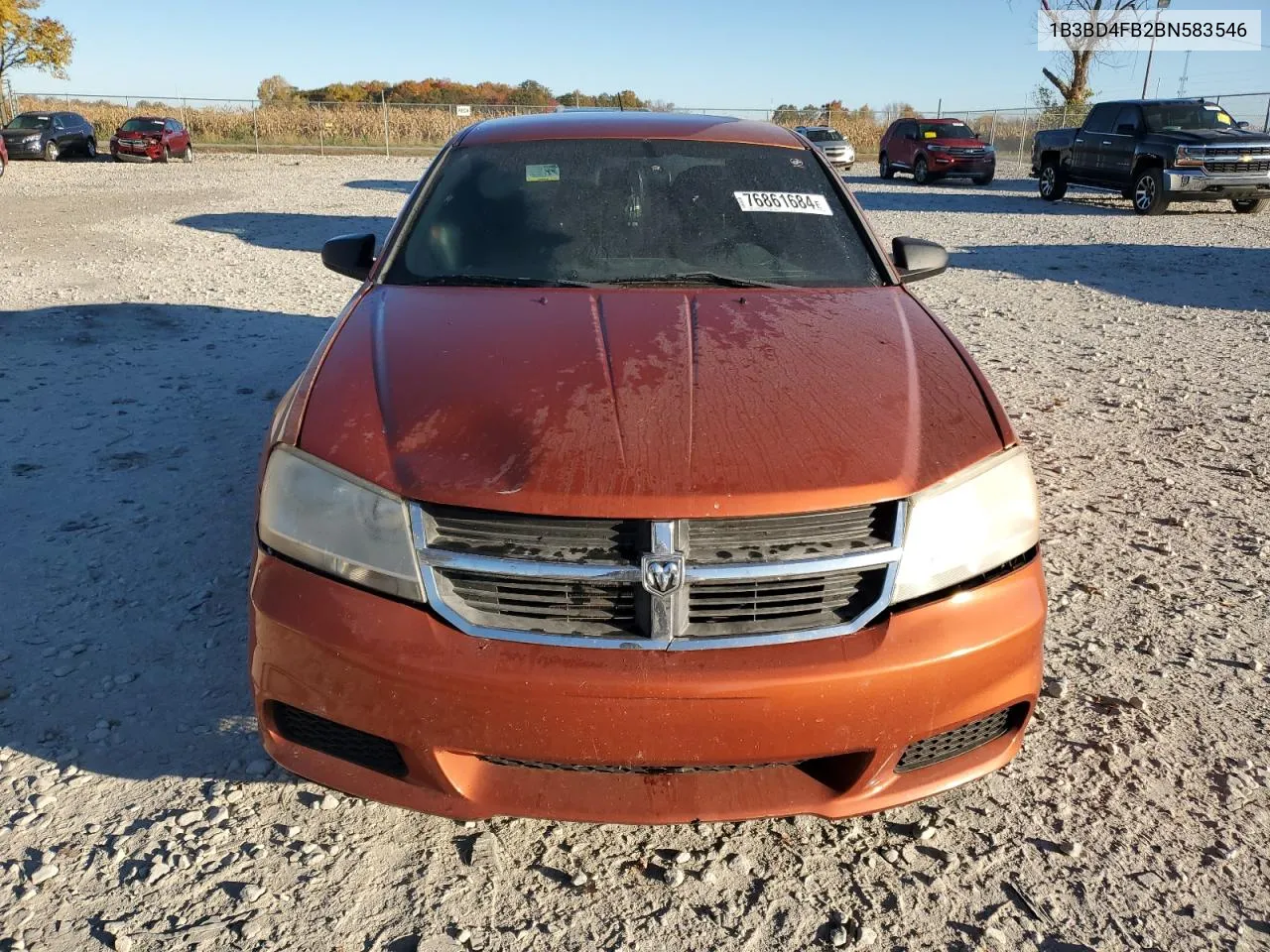 2011 Dodge Avenger Express VIN: 1B3BD4FB2BN583546 Lot: 76861684