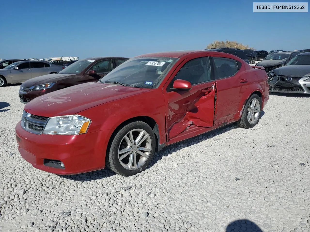 2011 Dodge Avenger Mainstreet VIN: 1B3BD1FG4BN512262 Lot: 77358754