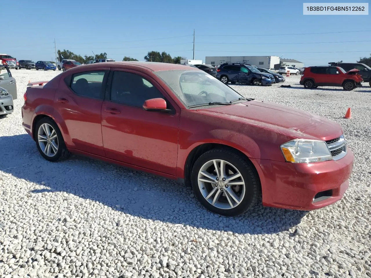 2011 Dodge Avenger Mainstreet VIN: 1B3BD1FG4BN512262 Lot: 77358754