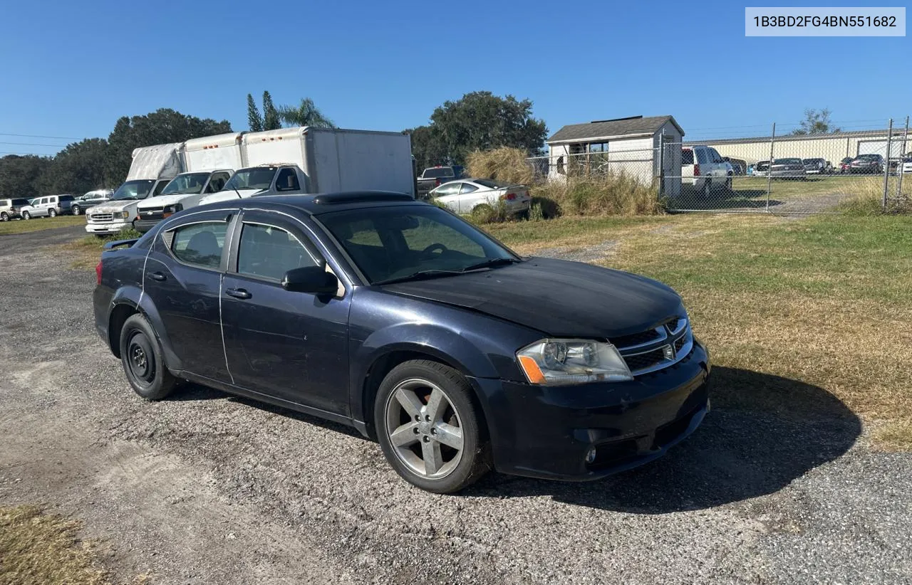 2011 Dodge Avenger Lux VIN: 1B3BD2FG4BN551682 Lot: 78914064