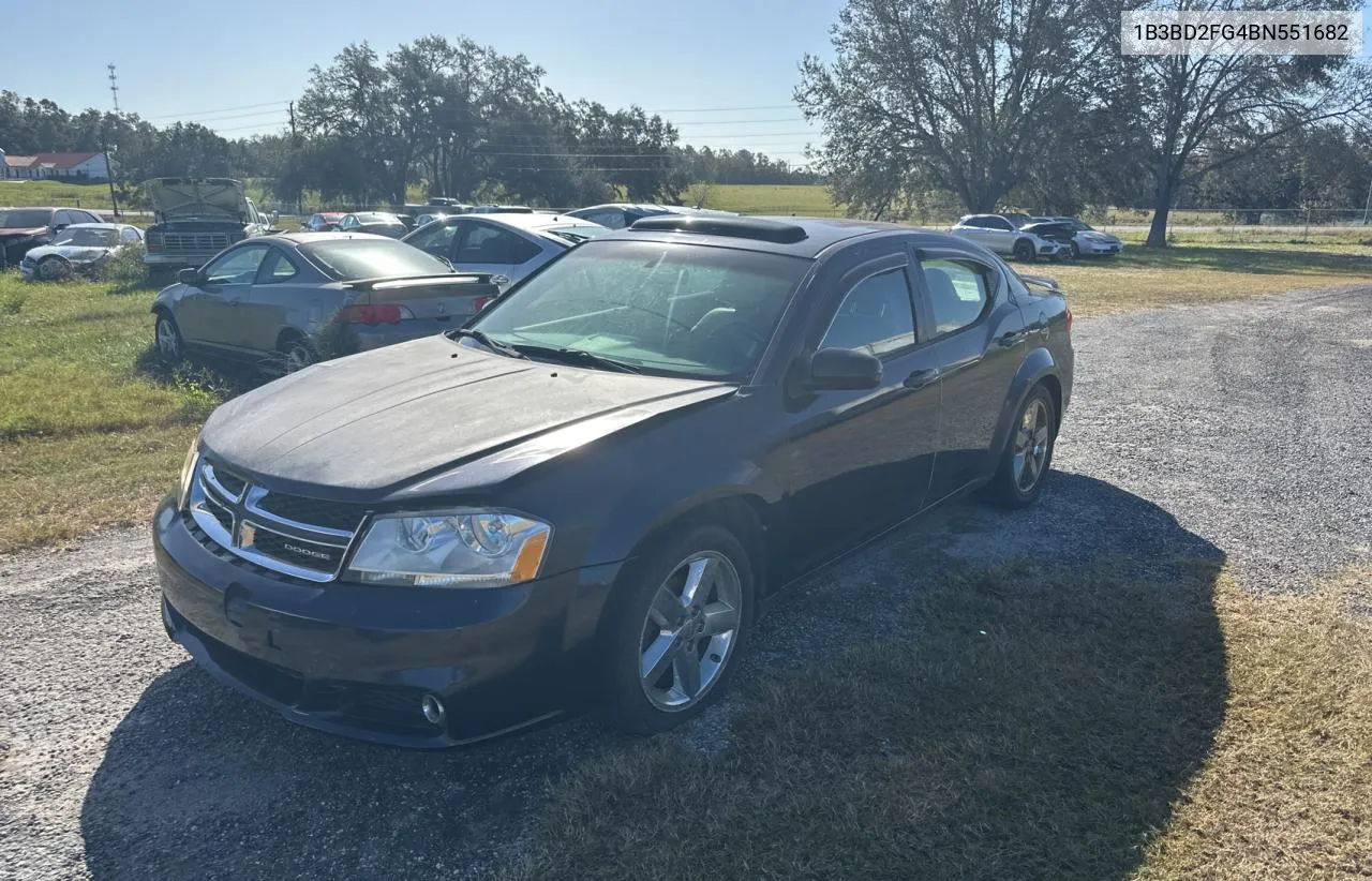 2011 Dodge Avenger Lux VIN: 1B3BD2FG4BN551682 Lot: 78914064