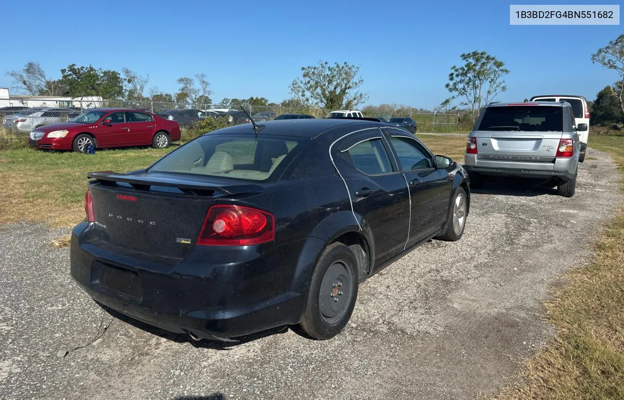 2011 Dodge Avenger Lux VIN: 1B3BD2FG4BN551682 Lot: 78914064