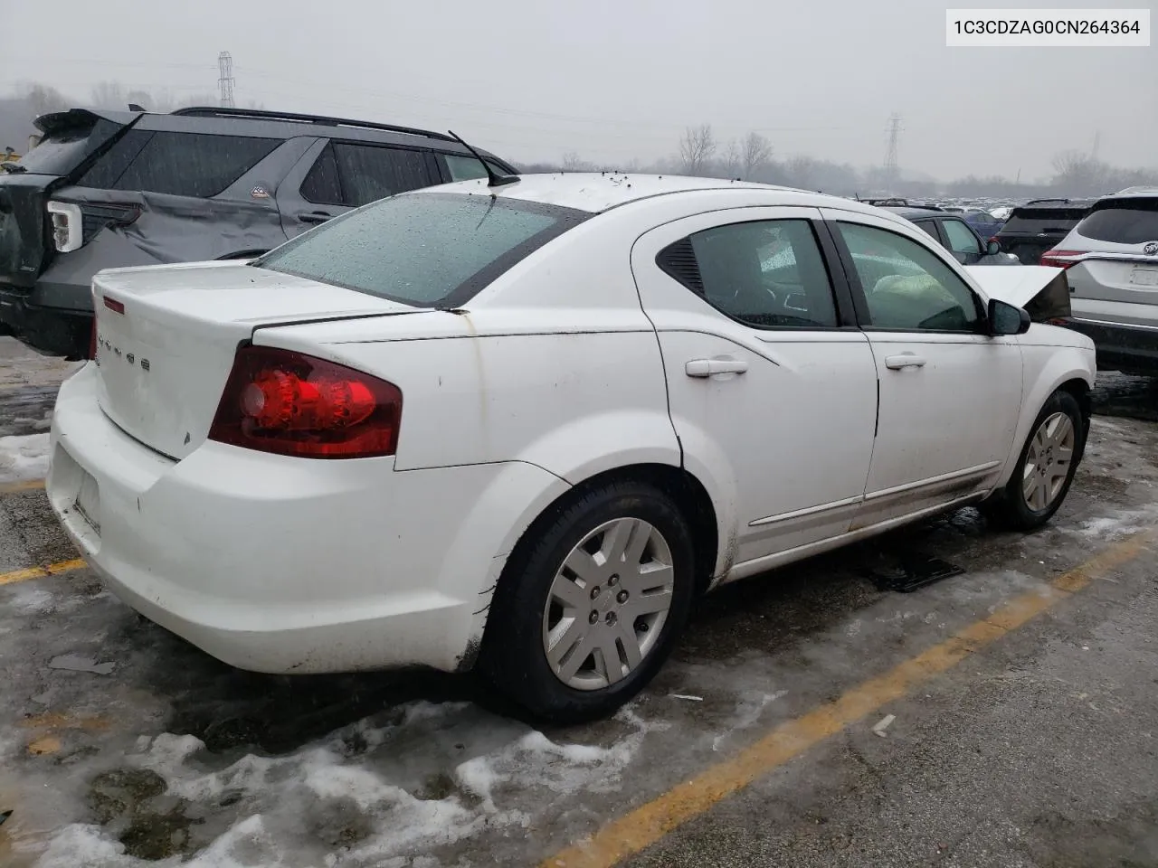 2012 Dodge Avenger Se VIN: 1C3CDZAG0CN264364 Lot: 39287594