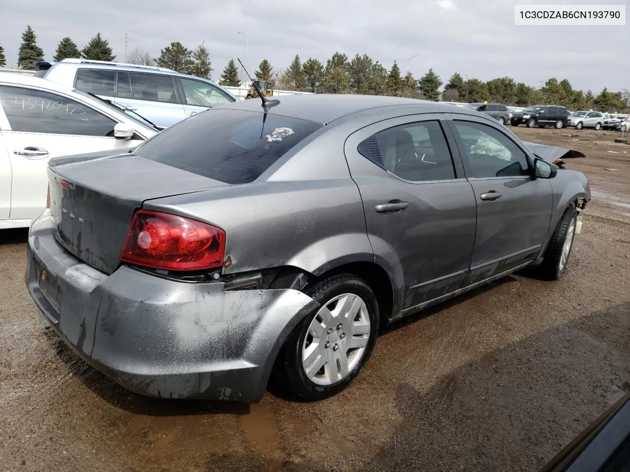 2012 Dodge Avenger Se VIN: 1C3CDZAB6CN193790 Lot: 45013963