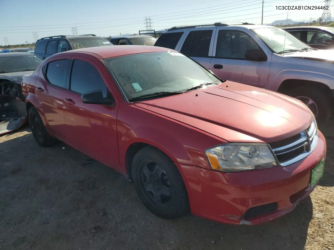 2012 Dodge Avenger Se VIN: 1C3CDZAB1CN294462 Lot: 49317514