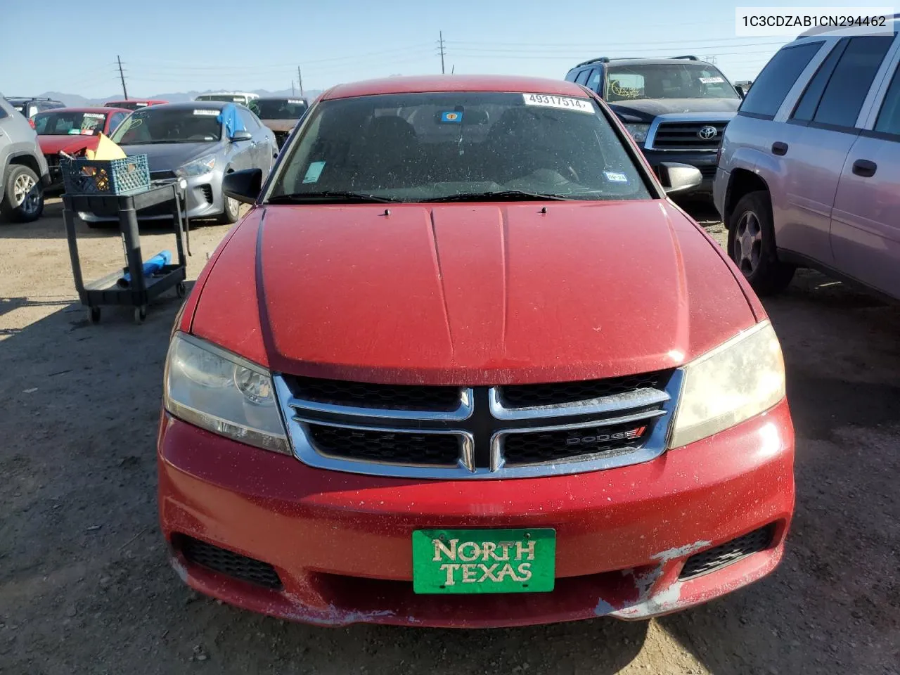 2012 Dodge Avenger Se VIN: 1C3CDZAB1CN294462 Lot: 49317514