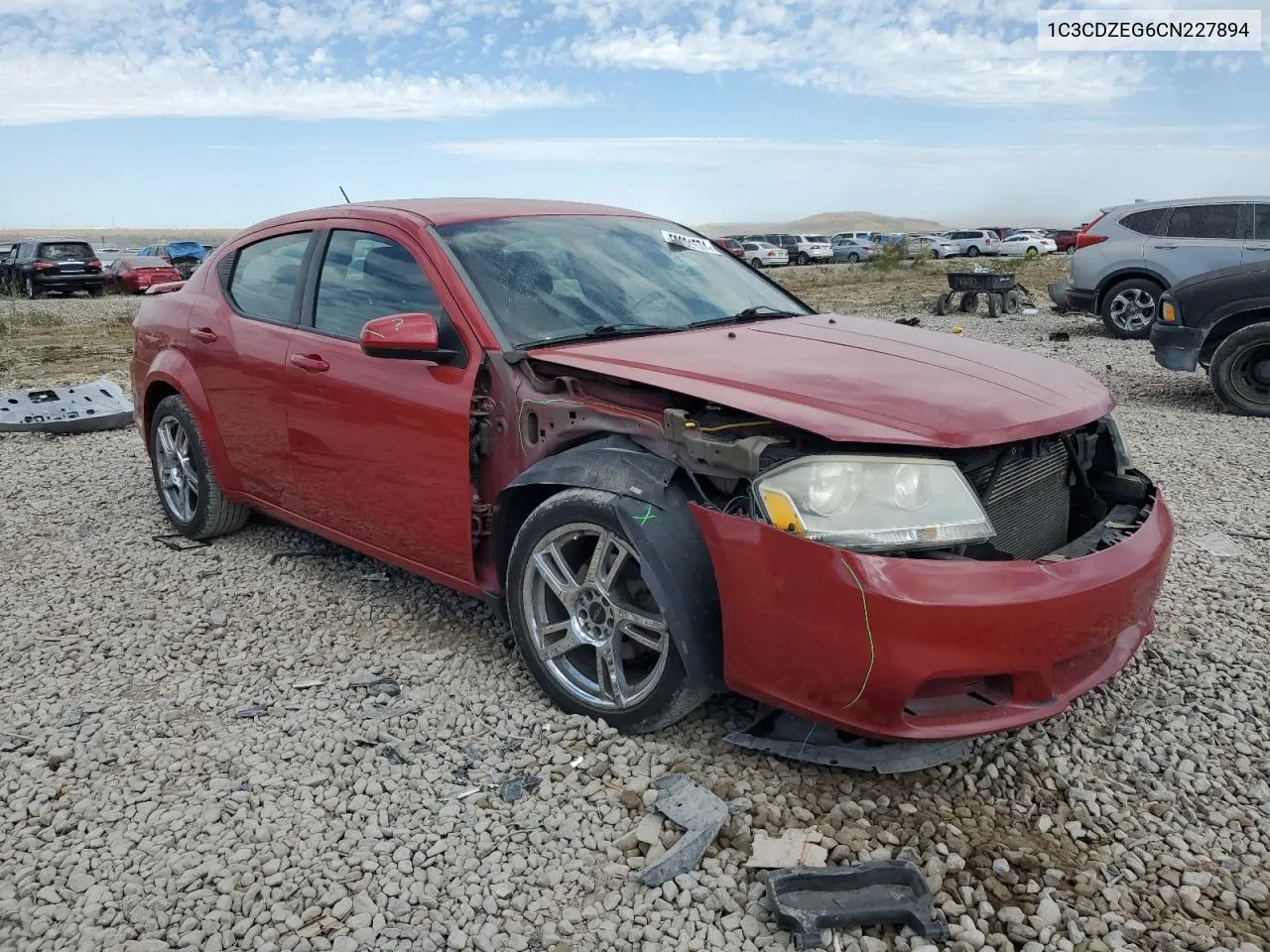 2012 Dodge Avenger Sxt VIN: 1C3CDZEG6CN227894 Lot: 58921574