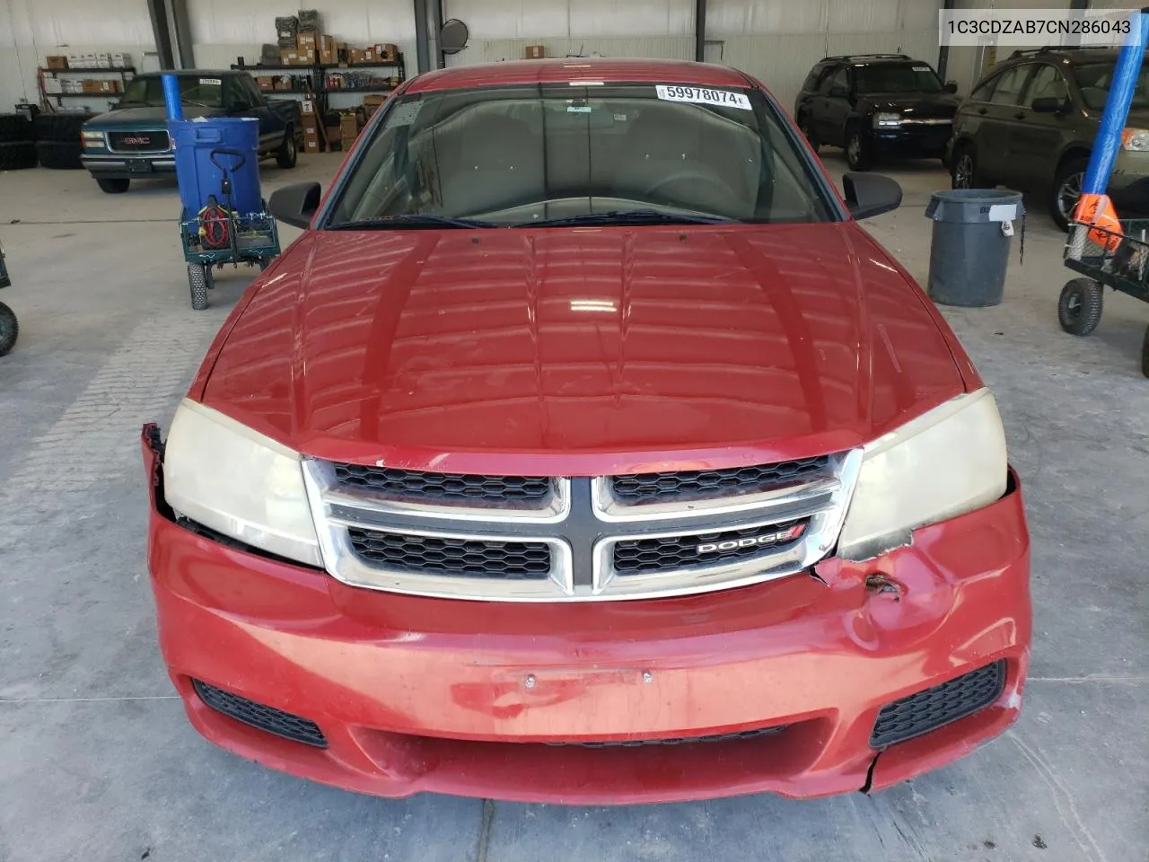 2012 Dodge Avenger Se VIN: 1C3CDZAB7CN286043 Lot: 59978074