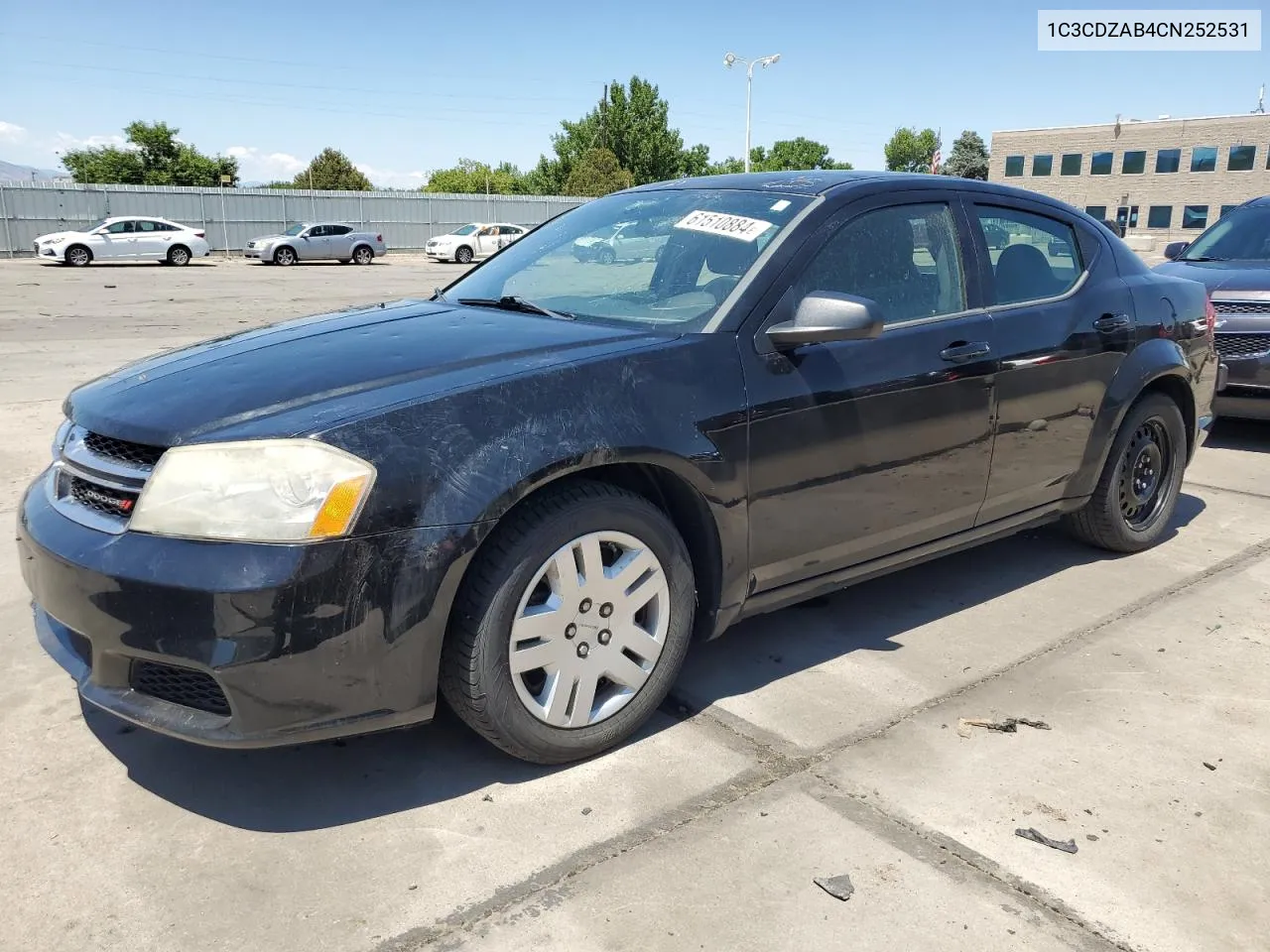 2012 Dodge Avenger Se VIN: 1C3CDZAB4CN252531 Lot: 61510884