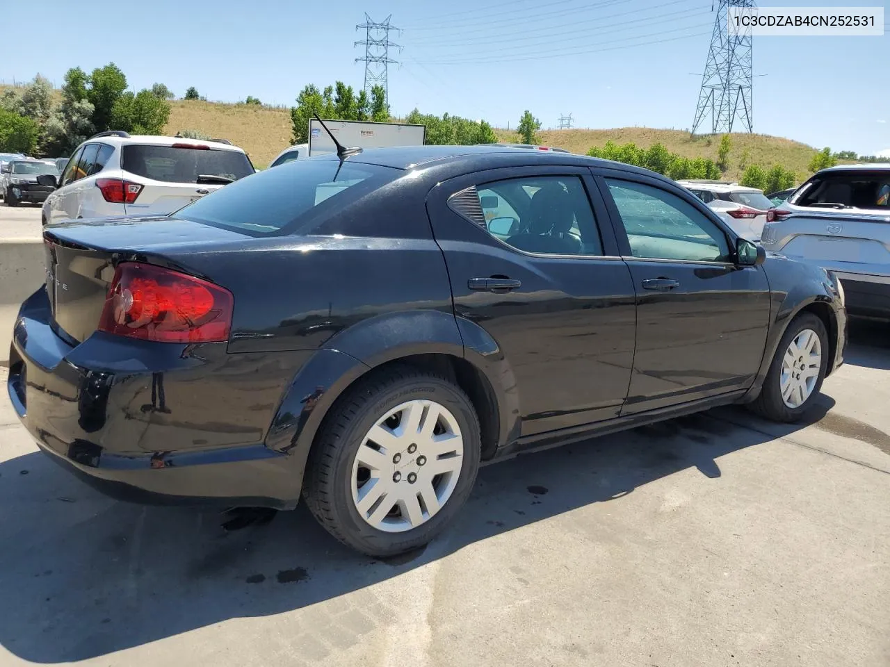 2012 Dodge Avenger Se VIN: 1C3CDZAB4CN252531 Lot: 61510884