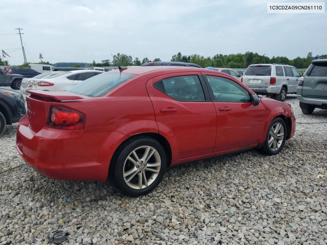 2012 Dodge Avenger Se VIN: 1C3CDZAG9CN261110 Lot: 61819954