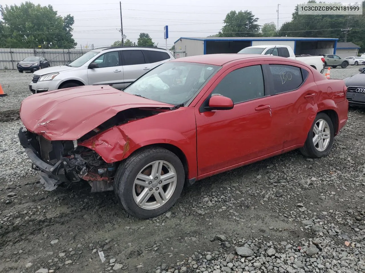 2012 Dodge Avenger Sxt VIN: 1C3CDZCB9CN181999 Lot: 62112974